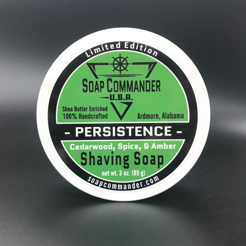 Soap Commander Persistence Shaving Soap; Cedarwood, Spice, & Amber; 3 oz.