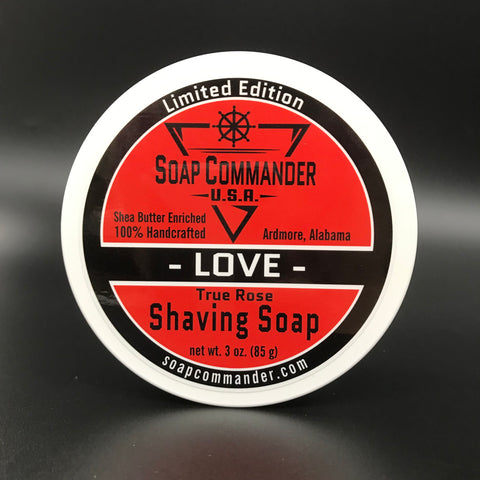 Soap Commander Love shaving soap; 3 oz.; True Rose scent