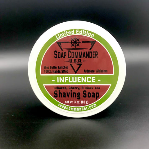 Soap Commander Influence Shaving Soap; Tobacco, Cherry, and Black Tea; 3 oz.