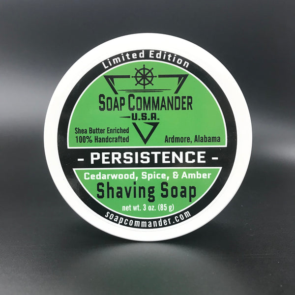 Soap Commander Persistence Shaving Soap; Cedarwood, Spice, & Amber; 3 oz. 