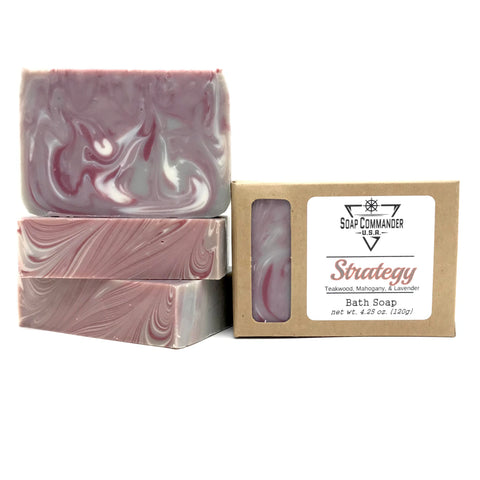 Soap Commander Strategy bath soap; 4.25 oz.; Teakwood, Mahogany, and Lavender