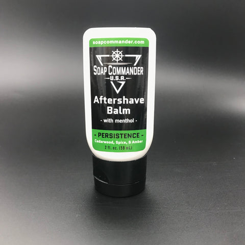 Soap Commander Persistence Aftershave Balm; Cedarwood, Spice, and Amber; 2 oz. 